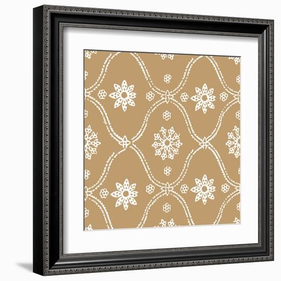 Woodblock Pattern III-Sabine Berg-Framed Art Print