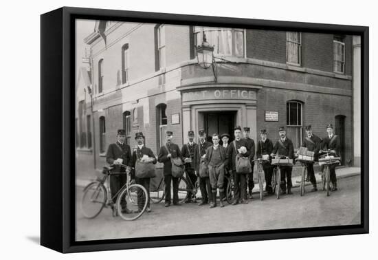 Woodbridge Post Office and Staff, Suffolk, 1912-English Photographer-Framed Premier Image Canvas