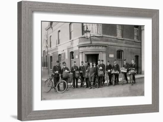 Woodbridge Post Office and Staff, Suffolk, 1912-English Photographer-Framed Photographic Print