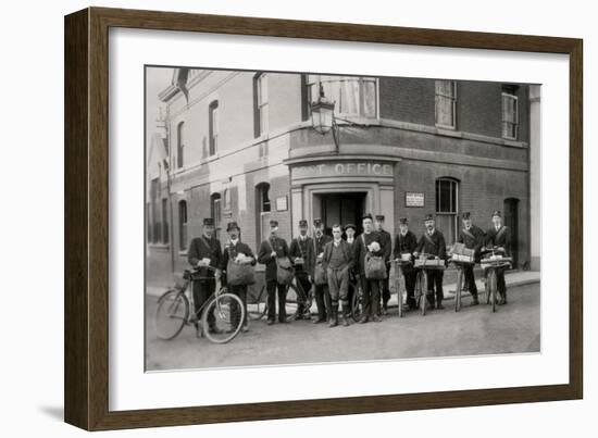 Woodbridge Post Office and Staff, Suffolk, 1912-English Photographer-Framed Photographic Print