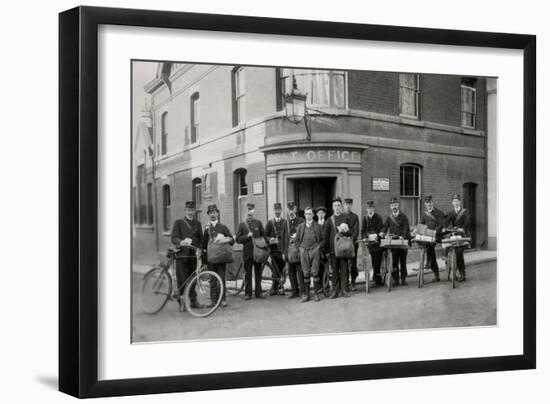 Woodbridge Post Office and Staff, Suffolk, 1912-English Photographer-Framed Photographic Print