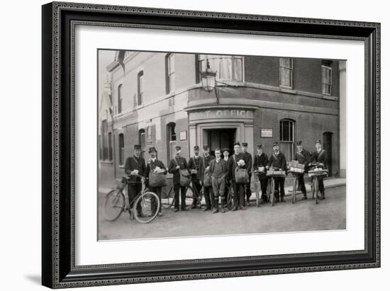 Woodbridge Post Office and Staff, Suffolk, 1912-English Photographer-Framed Photographic Print
