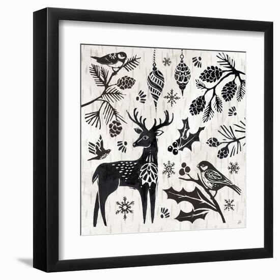 Woodcut Christmas III-Daphne Brissonnet-Framed Art Print