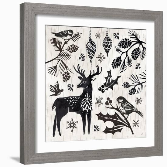 Woodcut Christmas III-Daphne Brissonnet-Framed Art Print