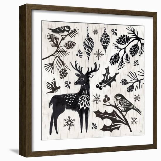 Woodcut Christmas III-Daphne Brissonnet-Framed Art Print