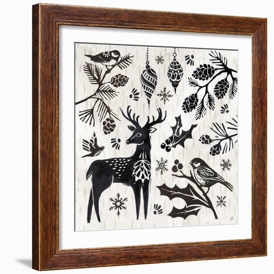 Woodcut Christmas III-Daphne Brissonnet-Framed Art Print