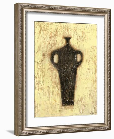 Woodcut Ebony Vase I-Norman Wyatt Jr.-Framed Art Print