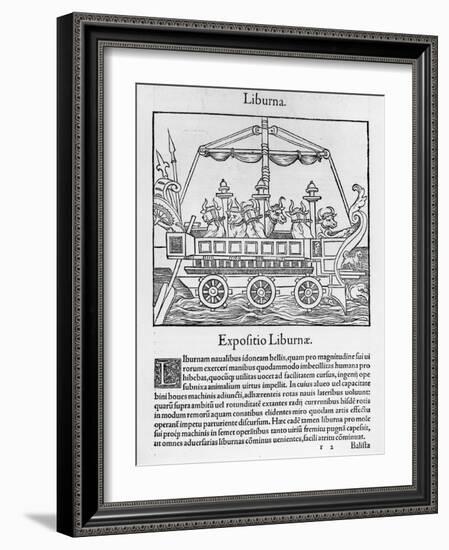 Woodcut of a Fast Warship by Oxen-Christoffel Schwytzer-Framed Giclee Print