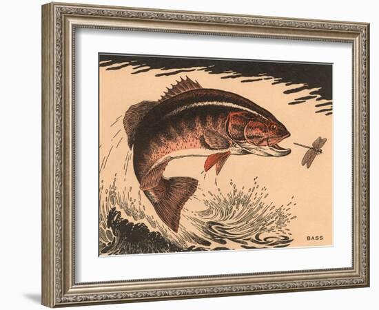 Woodcut of Bass-null-Framed Art Print