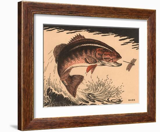 Woodcut of Bass-null-Framed Art Print