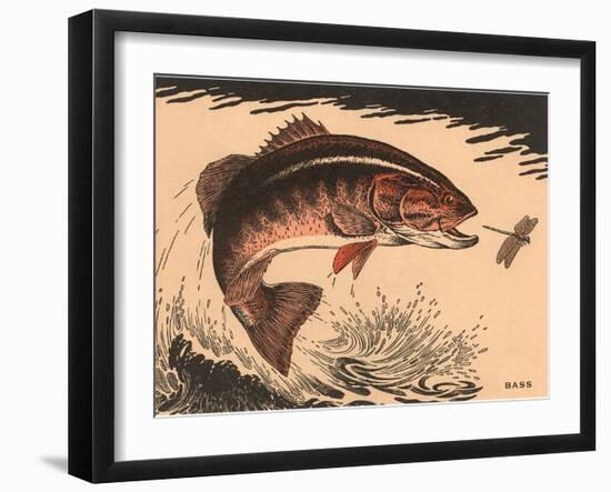 Woodcut of Bass-null-Framed Art Print