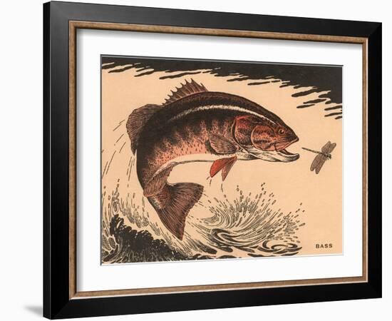 Woodcut of Bass-null-Framed Art Print