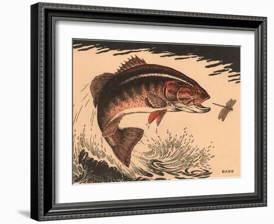 Woodcut of Bass-null-Framed Art Print