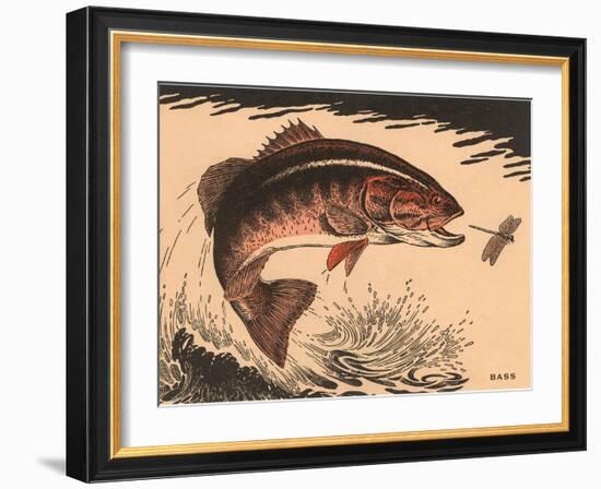 Woodcut of Bass-null-Framed Art Print