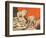 Woodcut of Mountain Goats-null-Framed Premium Giclee Print