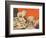 Woodcut of Mountain Goats-null-Framed Art Print