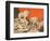 Woodcut of Mountain Goats-null-Framed Art Print