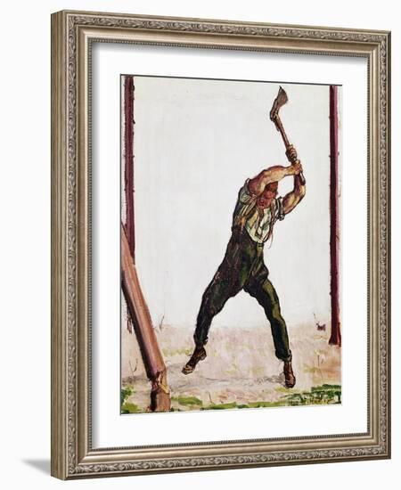 Woodcutter, 1910-Ferdinand Hodler-Framed Giclee Print