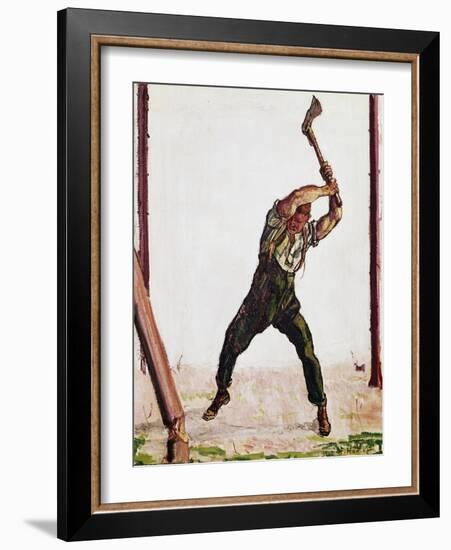 Woodcutter, 1910-Ferdinand Hodler-Framed Giclee Print