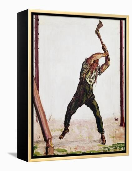 Woodcutter, 1910-Ferdinand Hodler-Framed Premier Image Canvas