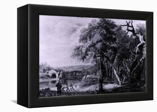 Woodcutters Near a River, 1755-Paul Sandby-Framed Premier Image Canvas