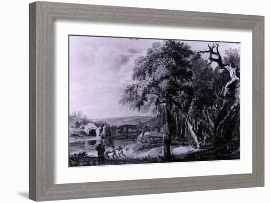 Woodcutters Near a River, 1755-Paul Sandby-Framed Giclee Print