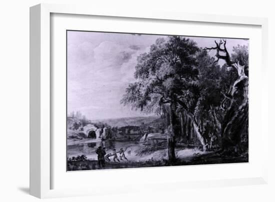 Woodcutters Near a River, 1755-Paul Sandby-Framed Giclee Print