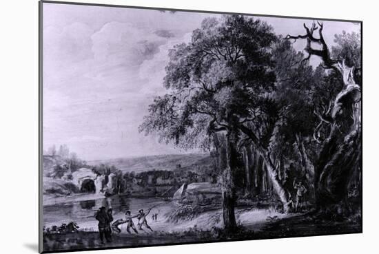 Woodcutters Near a River, 1755-Paul Sandby-Mounted Giclee Print