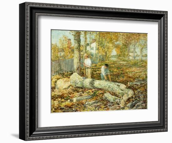 Woodcutters (The Old Elm)-Childe Hassam-Framed Giclee Print