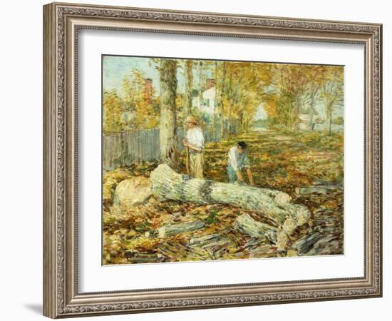 Woodcutters (The Old Elm)-Childe Hassam-Framed Giclee Print