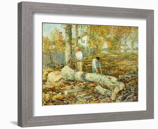 Woodcutters (The Old Elm)-Childe Hassam-Framed Giclee Print