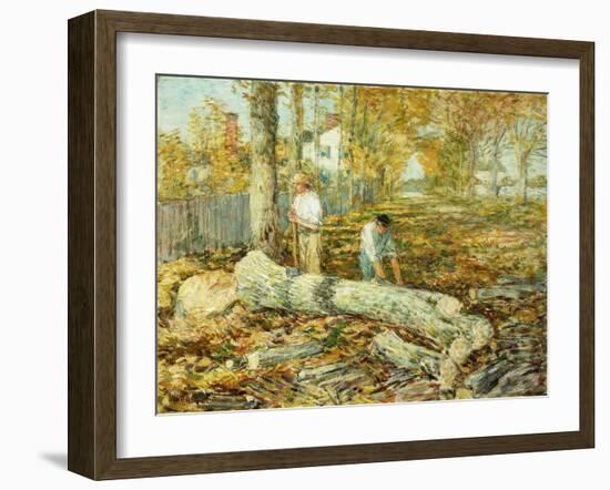 Woodcutters (The Old Elm)-Childe Hassam-Framed Giclee Print