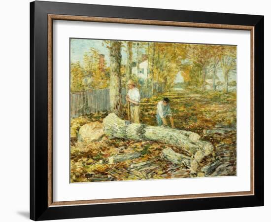 Woodcutters (The Old Elm)-Childe Hassam-Framed Giclee Print