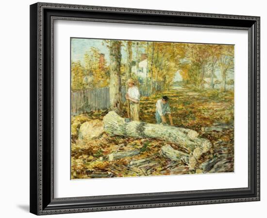 Woodcutters (The Old Elm)-Childe Hassam-Framed Giclee Print