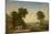 Wooded Country Landscape with Figures in a Cart, C.1855 (Oil on Canvas)-Alfred Vickers-Mounted Giclee Print