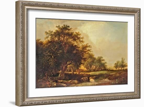 Wooded Landscape near Iver, Uxbridge, 1825-1850 (Oil on Panel)-Patrick Nasmyth-Framed Giclee Print