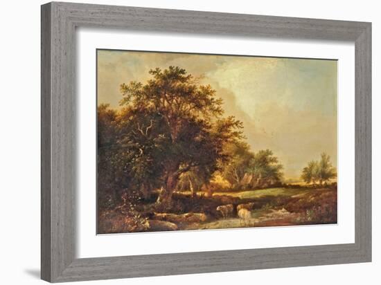 Wooded Landscape near Iver, Uxbridge, 1825-1850 (Oil on Panel)-Patrick Nasmyth-Framed Giclee Print