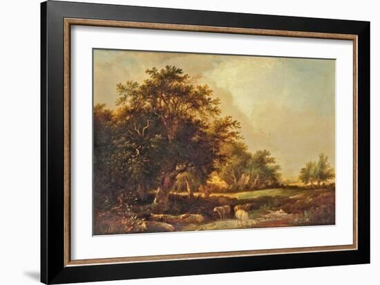 Wooded Landscape near Iver, Uxbridge, 1825-1850 (Oil on Panel)-Patrick Nasmyth-Framed Giclee Print