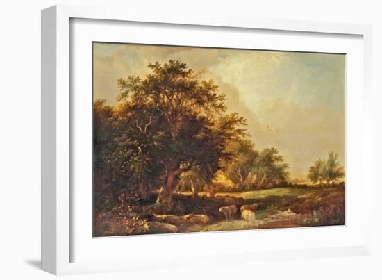 Wooded Landscape near Iver, Uxbridge, 1825-1850 (Oil on Panel)-Patrick Nasmyth-Framed Giclee Print