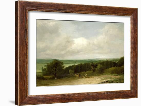 Wooded Landscape with a Ploughman-John Constable-Framed Giclee Print