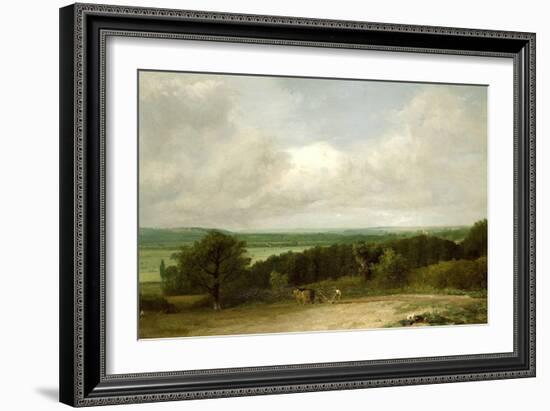 Wooded Landscape with a Ploughman-John Constable-Framed Giclee Print