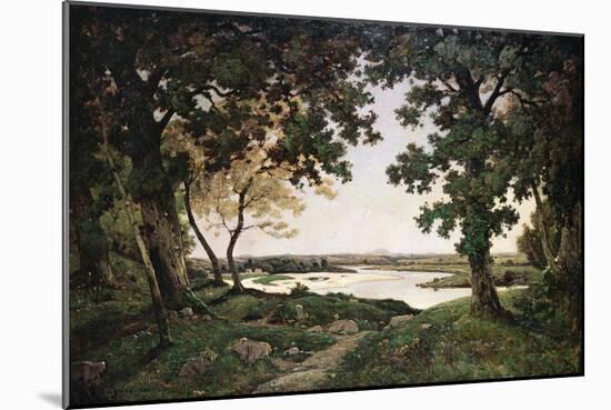 Wooded Landscape with a Sandy River, 1882-Henri-Joseph Harpignies-Mounted Giclee Print