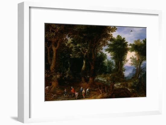 Wooded Landscape with Abraham and Isaac, 1599-Jan Brueghel the Elder-Framed Giclee Print