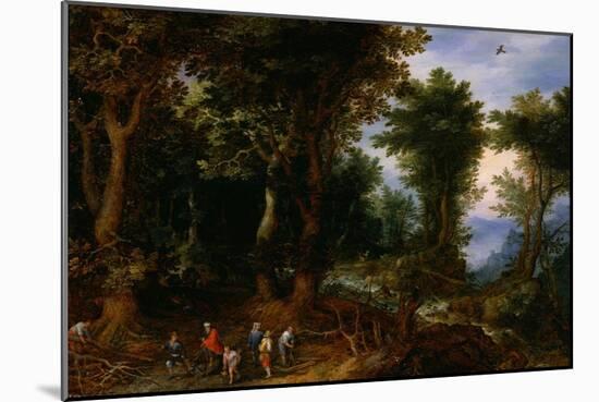 Wooded Landscape with Abraham and Isaac, 1599-Jan Brueghel the Elder-Mounted Giclee Print