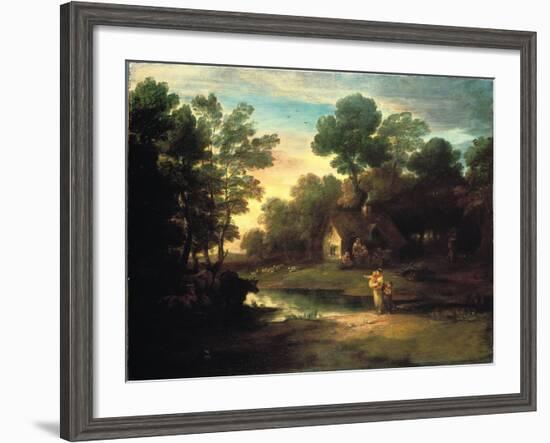 Wooded Landscape with Cattle by a Pool, 1782-Thomas Gainsborough-Framed Giclee Print