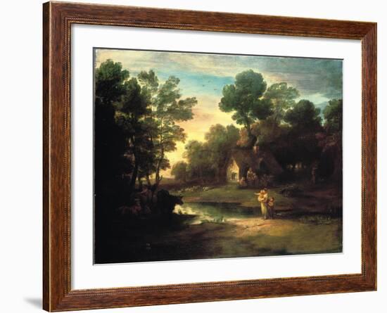 Wooded Landscape with Cattle by a Pool, 1782-Thomas Gainsborough-Framed Giclee Print