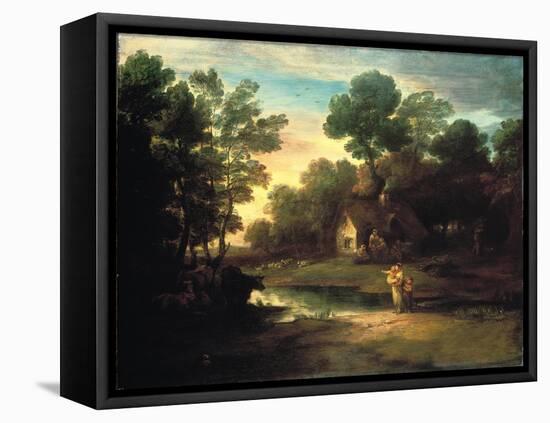 Wooded Landscape with Cattle by a Pool, 1782-Thomas Gainsborough-Framed Premier Image Canvas