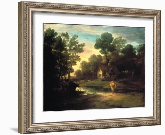 Wooded Landscape with Cattle by a Pool, 1782-Thomas Gainsborough-Framed Giclee Print