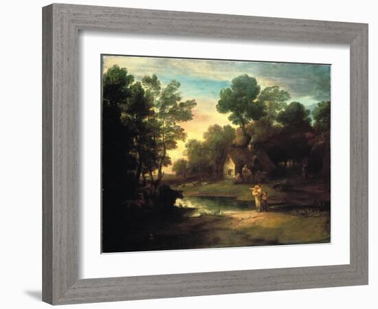 Wooded Landscape with Cattle by a Pool, 1782-Thomas Gainsborough-Framed Giclee Print