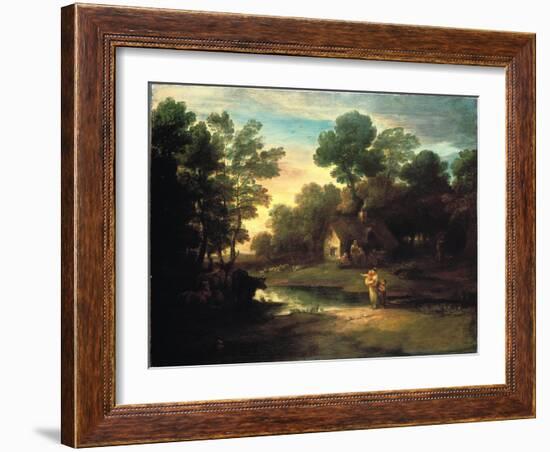 Wooded Landscape with Cattle by a Pool, 1782-Thomas Gainsborough-Framed Giclee Print